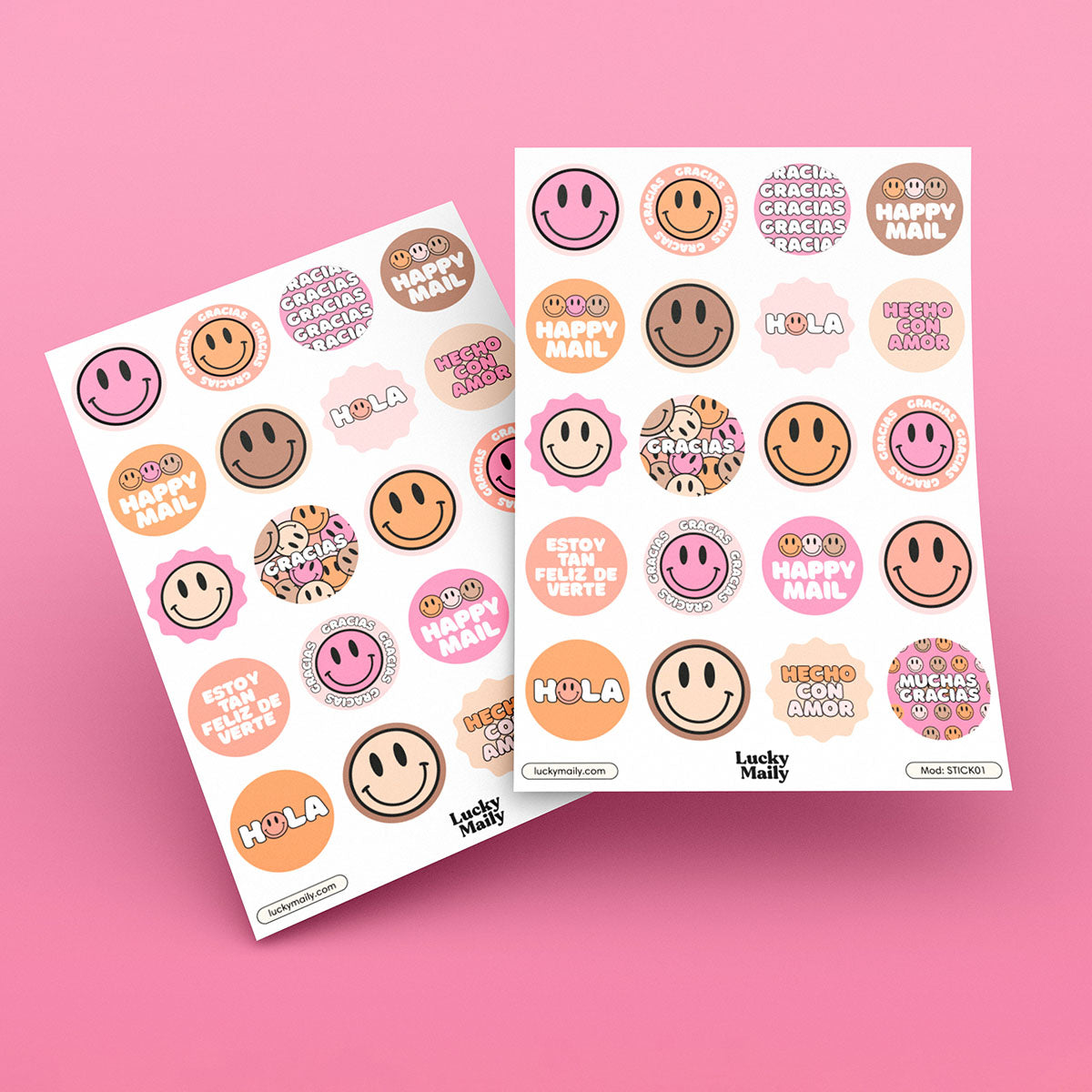 Stickers Happy Mail (80 piezas)