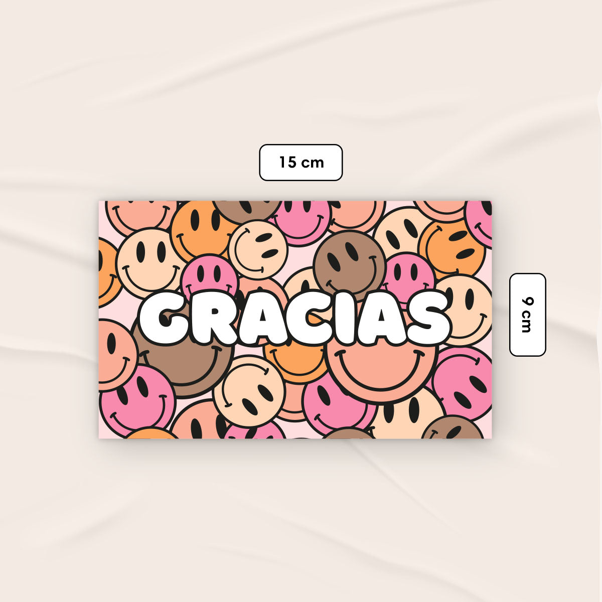 Tarjeta Agradecimiento Smiley 9 x 15 cm (50 piezas)